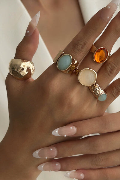 Anaís - Conjunto de Anillos Abiertos con Strass