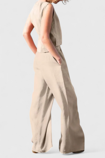 Yvanne - Conjunto Vintage Sin Mangas de Verano