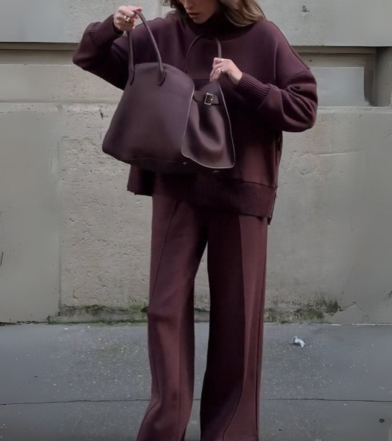 Lucía | Conjunto Elegante de Dos Piezas con Cuello Alto