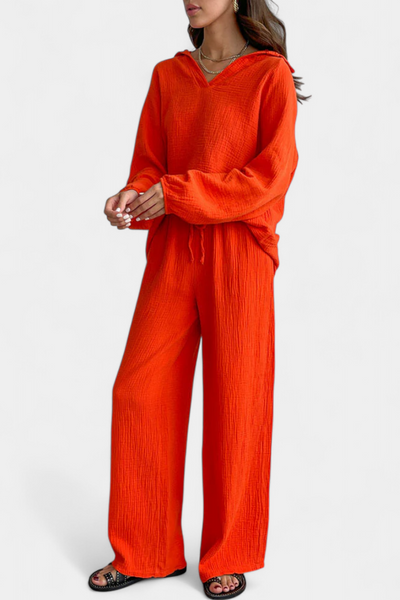 Conjunto Dos Piezas Aya De Algodón Con Escote En V Suave