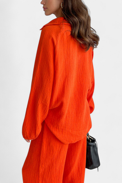 Conjunto Dos Piezas Aya De Algodón Con Escote En V Suave