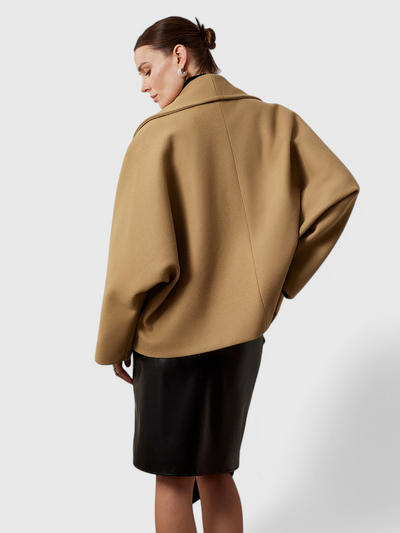 Abrigo Tweed Oversized con Algodón Poliéster Muy Chic