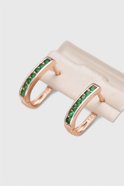 Ava - Pendientes de Esmeralda y Diamante en Oro