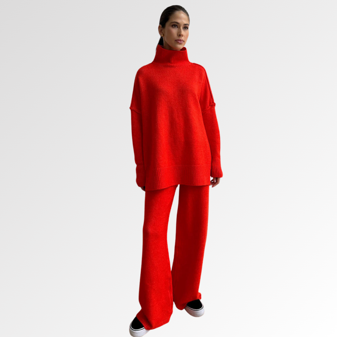 Nubia | Conjunto de dos piezas de punto con cuello alto extragrande