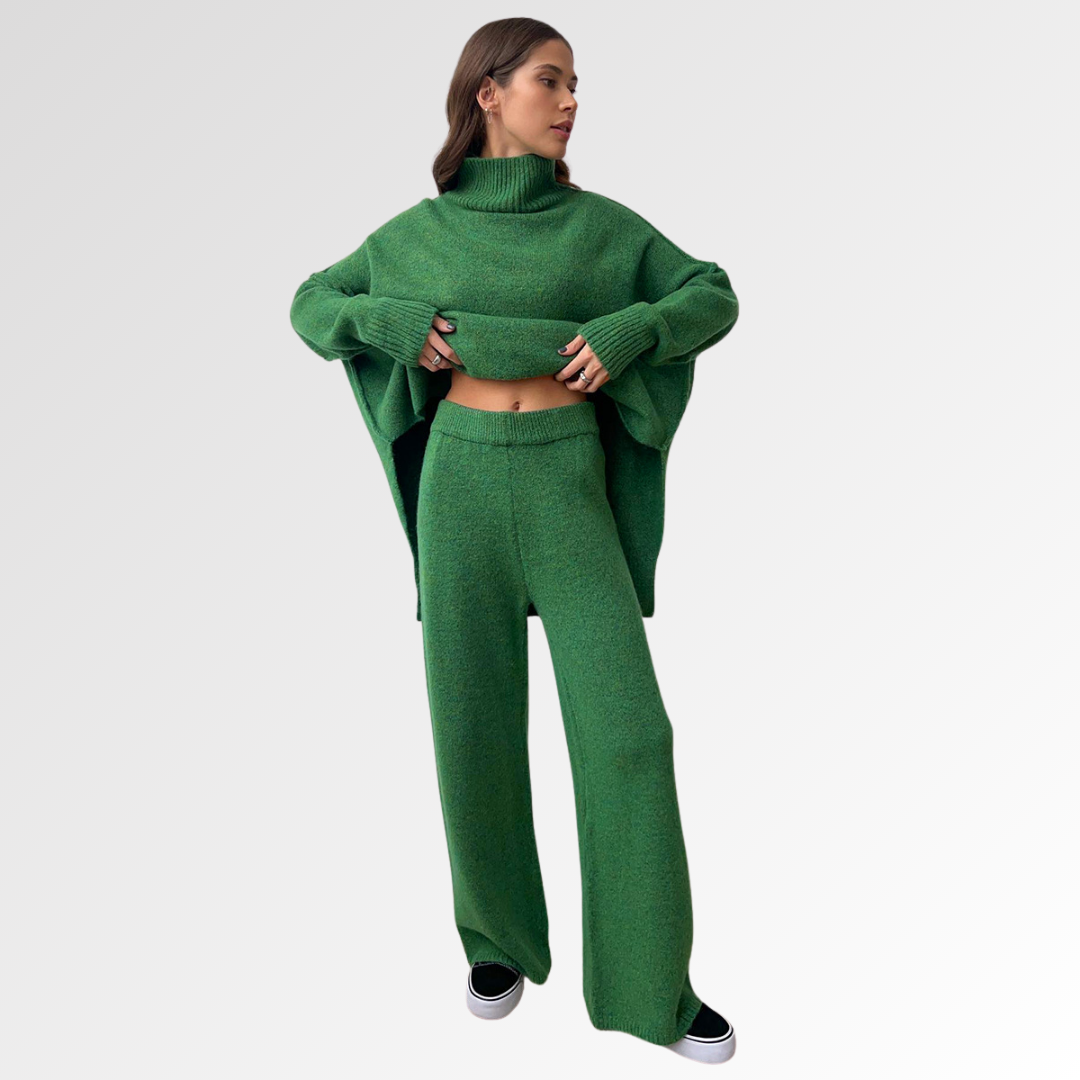 Nubia | Conjunto de dos piezas de punto con cuello alto extragrande