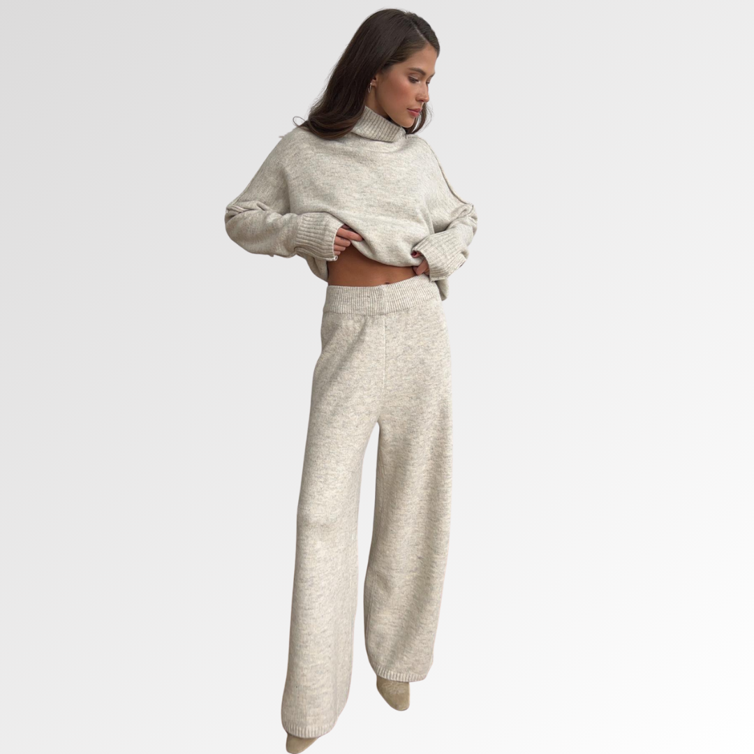 Nubia | Conjunto de dos piezas de punto con cuello alto extragrande