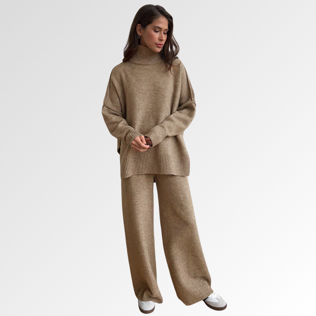 Nubia | Conjunto de dos piezas de punto con cuello alto extragrande