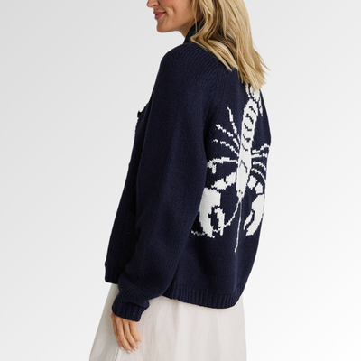 Lydia | Cárdigan con Estampado de Langosta