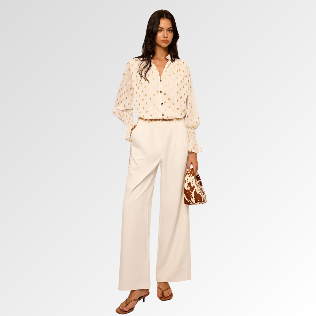 NEVINA | Blusa de Chifón con Lunares