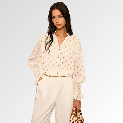 NEVINA | Blusa de Chifón con Lunares