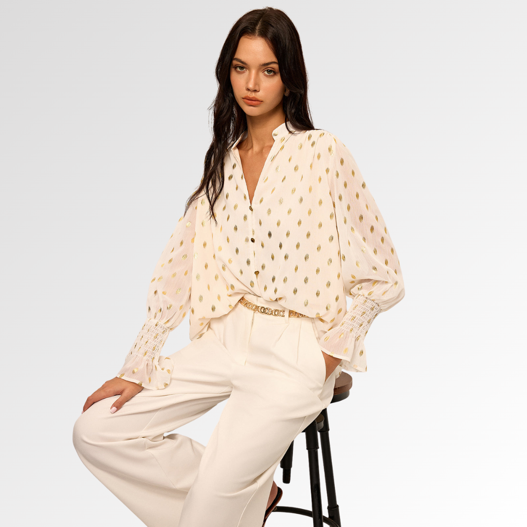 NEVINA | Blusa de Chifón con Lunares
