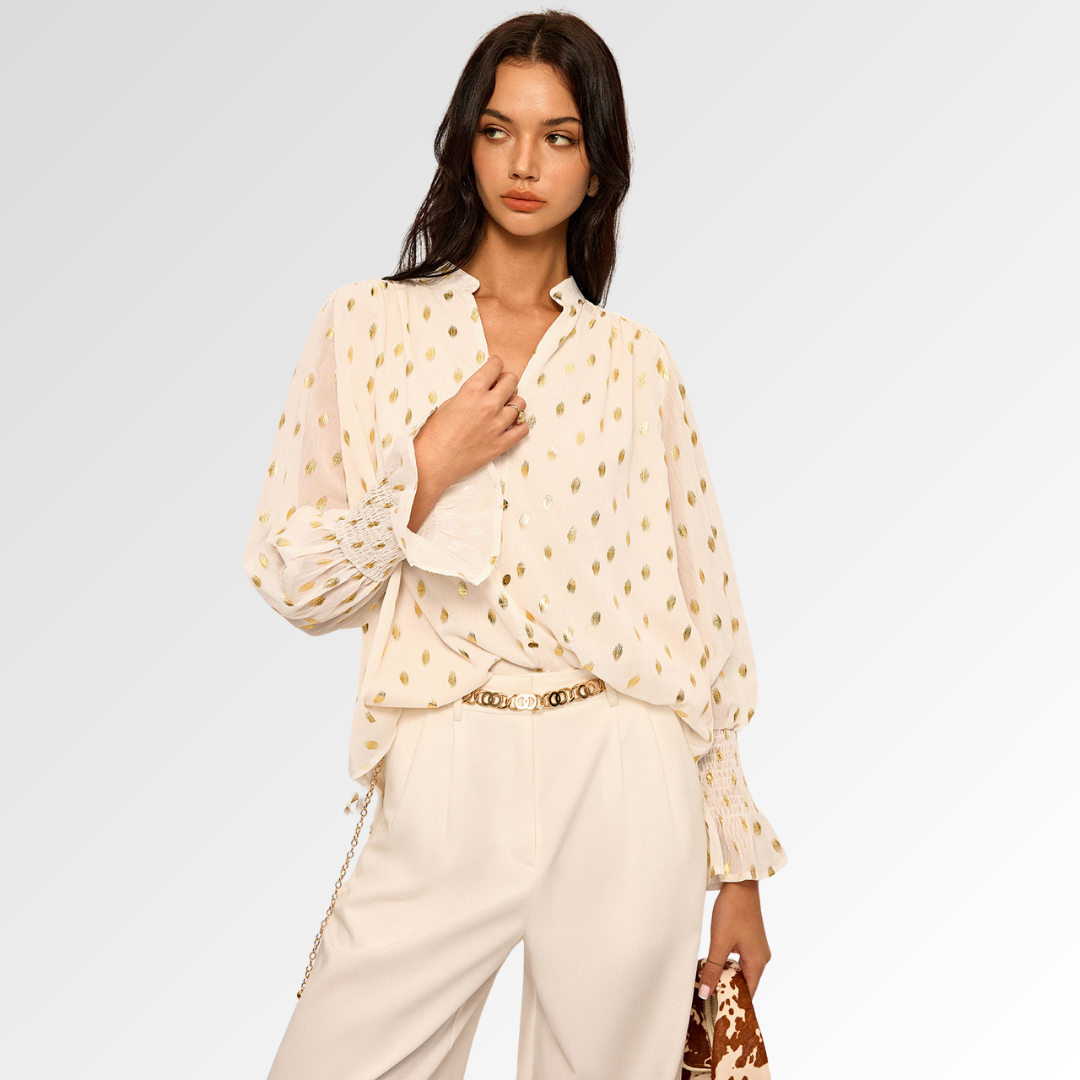 NEVINA | Blusa de Chifón con Lunares