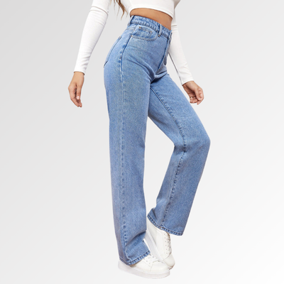 SORELLA | Jeans de Tiro Alto y Corte Recto Lavado