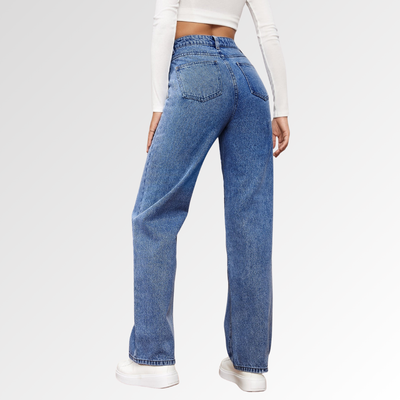 SORELLA | Jeans de Tiro Alto y Corte Recto Lavado