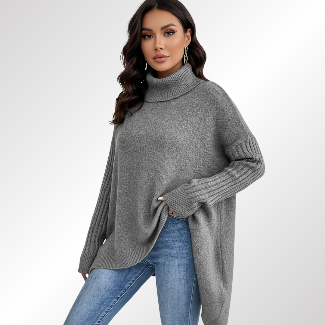 Laia — Suéter Polo Oversize Elegante