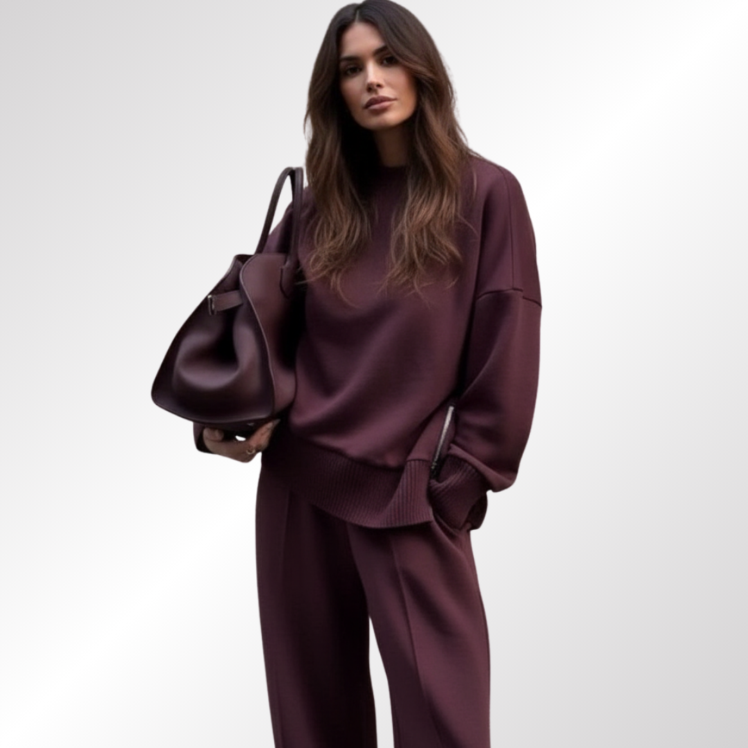 Lucía | Conjunto Elegante de Dos Piezas con Cuello Alto