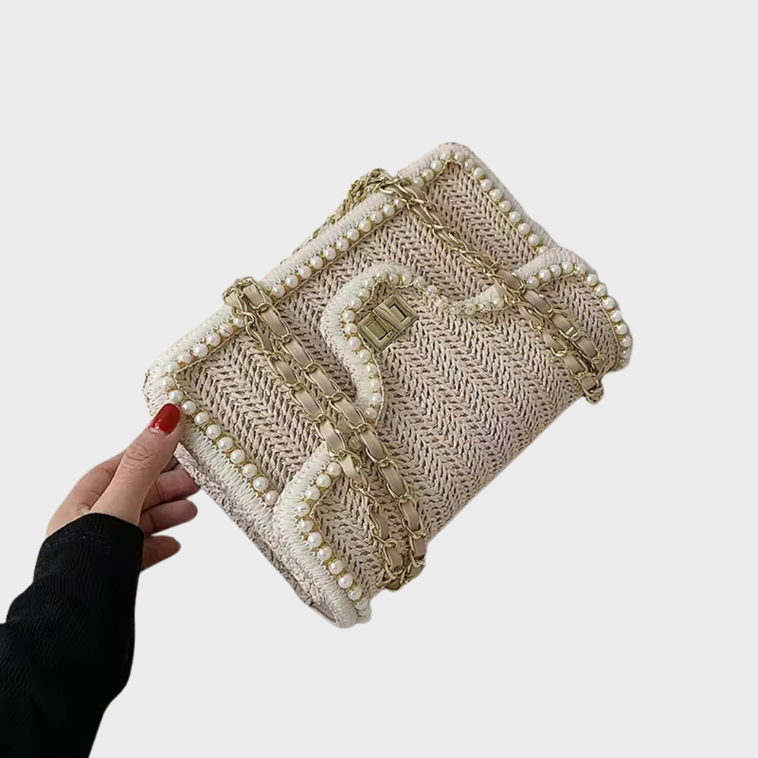 Alba | Bolso de paja con perlas popular
