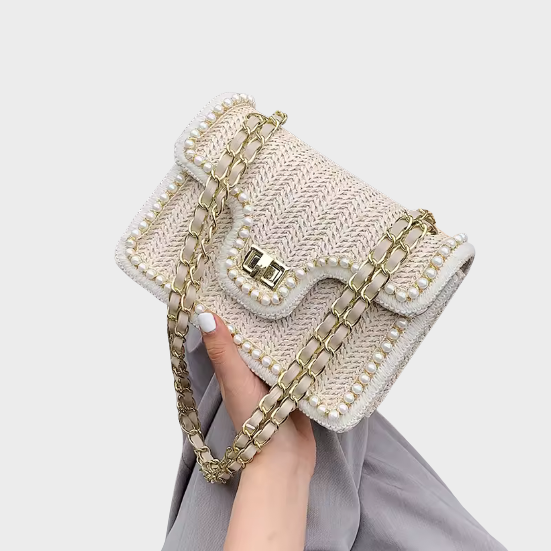 Alba | Bolso de paja con perlas popular