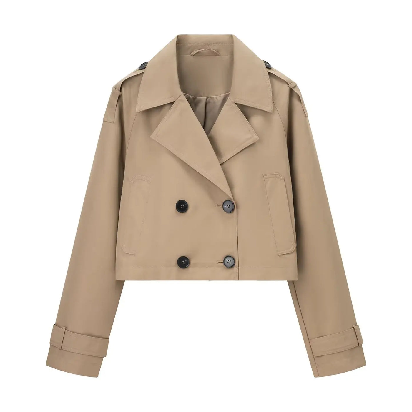 Lucía | Gabardina corta marrón urbano para mujer