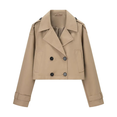 Lucía | Gabardina corta marrón urbano para mujer