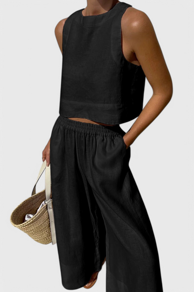 Avelina - Conjunto Minimalista en Algodón y Lino Ligero