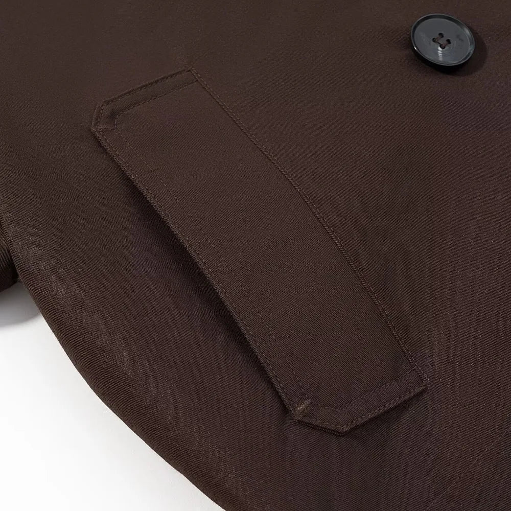Lucía | Gabardina corta marrón urbano para mujer