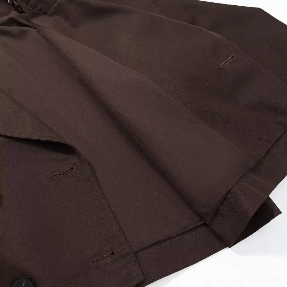 Lucía | Gabardina corta marrón urbano para mujer
