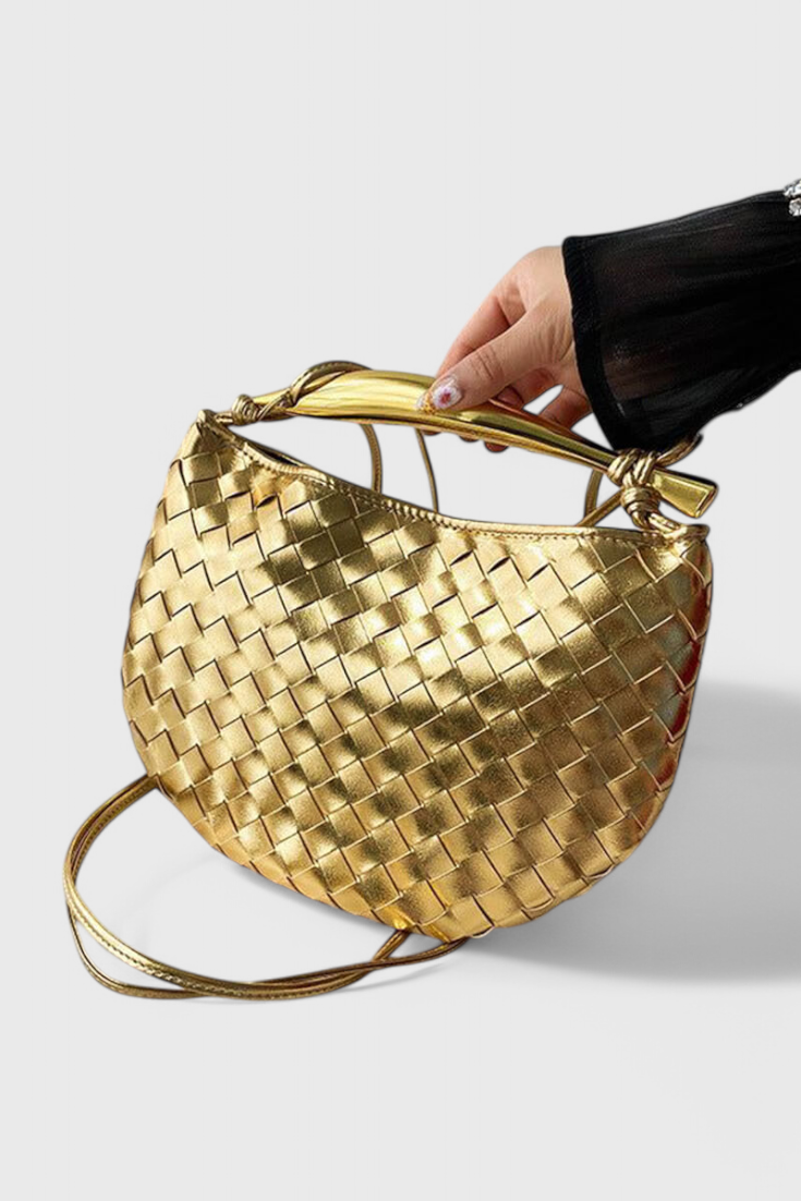 Gerda - Bolso Woven con Asa Dorada