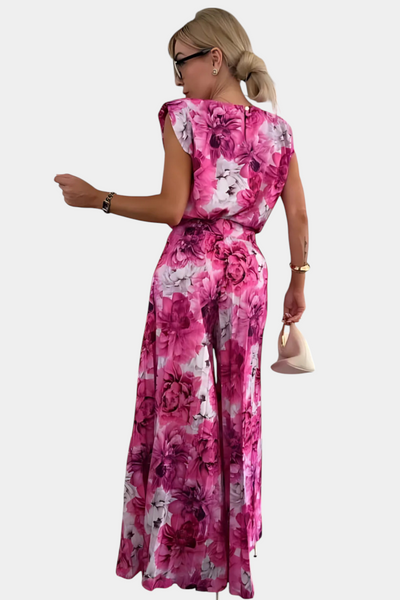 Liora - Conjunto de Dos Piezas con Pantalón Plisado de Pierna Ancha