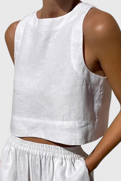 Avelina - Conjunto Minimalista en Algodón y Lino Ligero