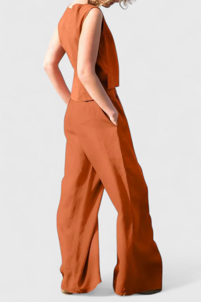 Yvanne - Conjunto Vintage Sin Mangas de Verano