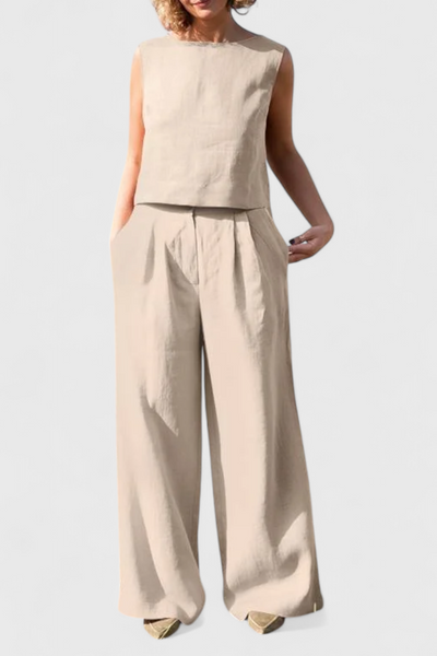 Yvanne - Conjunto Vintage Sin Mangas de Verano