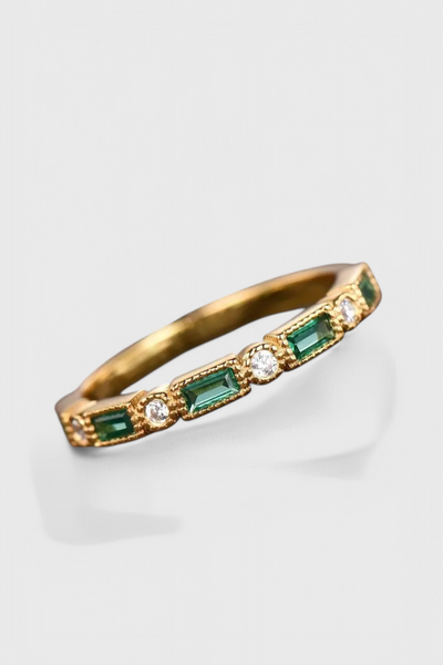 Marta - Anillo de Oro con Zirconia Verde Vintage