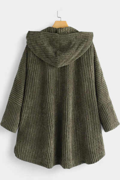 Abrigo Taia De Pana Con Capucha Y Estilo Exclusivo Chic