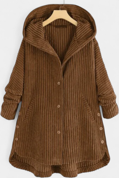 Abrigo Taia De Pana Con Capucha Y Estilo Exclusivo Chic