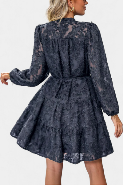 Vestido Camisero Texturizado Con Botones Soreia Exclusivo