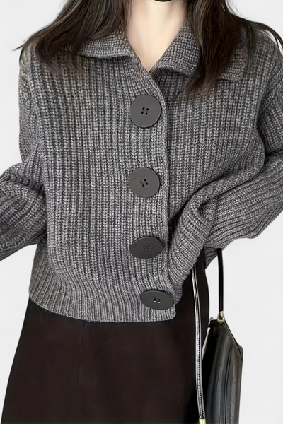 Juliet Chaqueta Suéter Punto Premium Con Botón Único Encanto