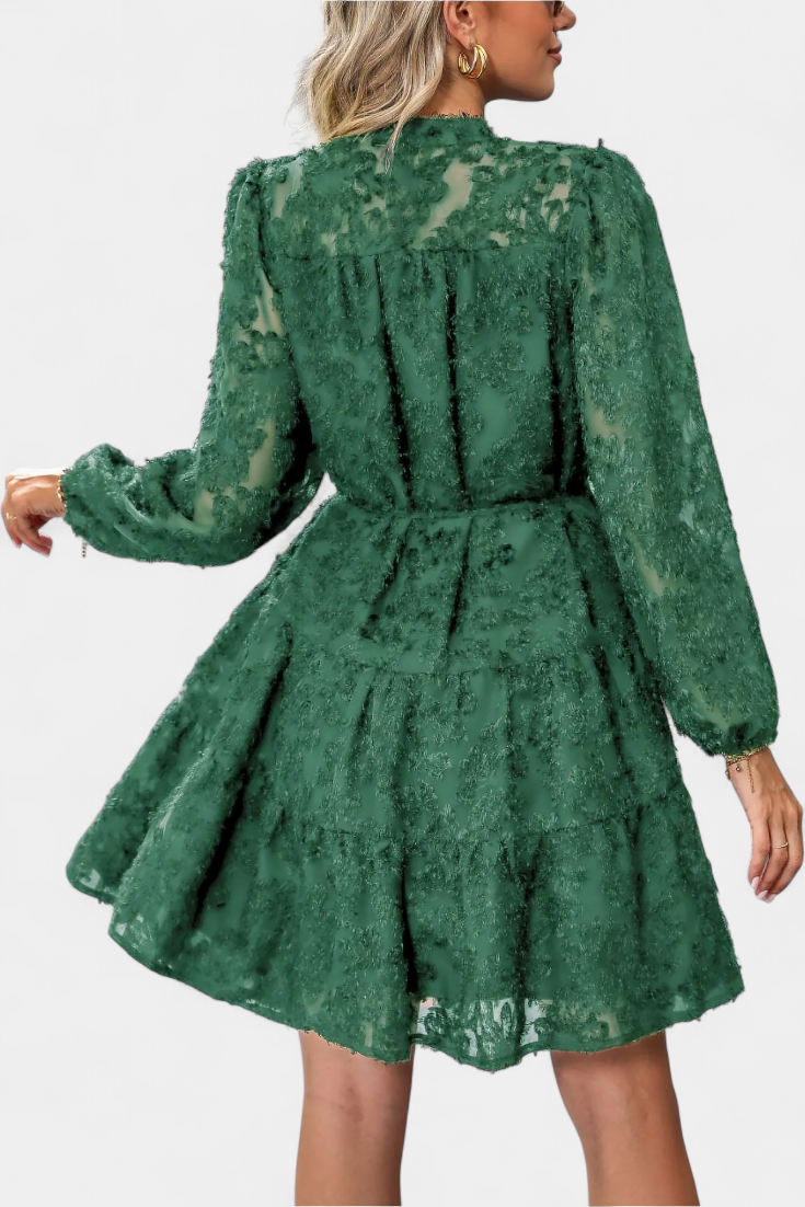 Vestido Camisero Texturizado Con Botones Soreia Exclusivo