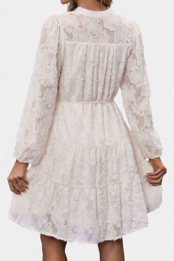 Vestido Camisero Texturizado Con Botones Soreia Exclusivo