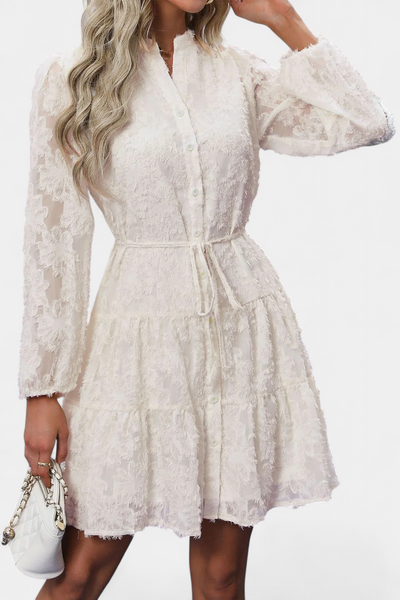 Vestido Camisero Texturizado Con Botones Soreia Exclusivo