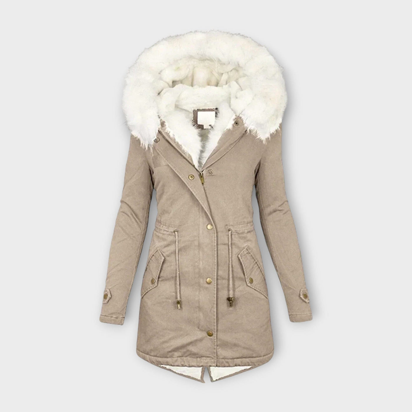 Ivara – Chaqueta de invierno impermeable y forrada con piel