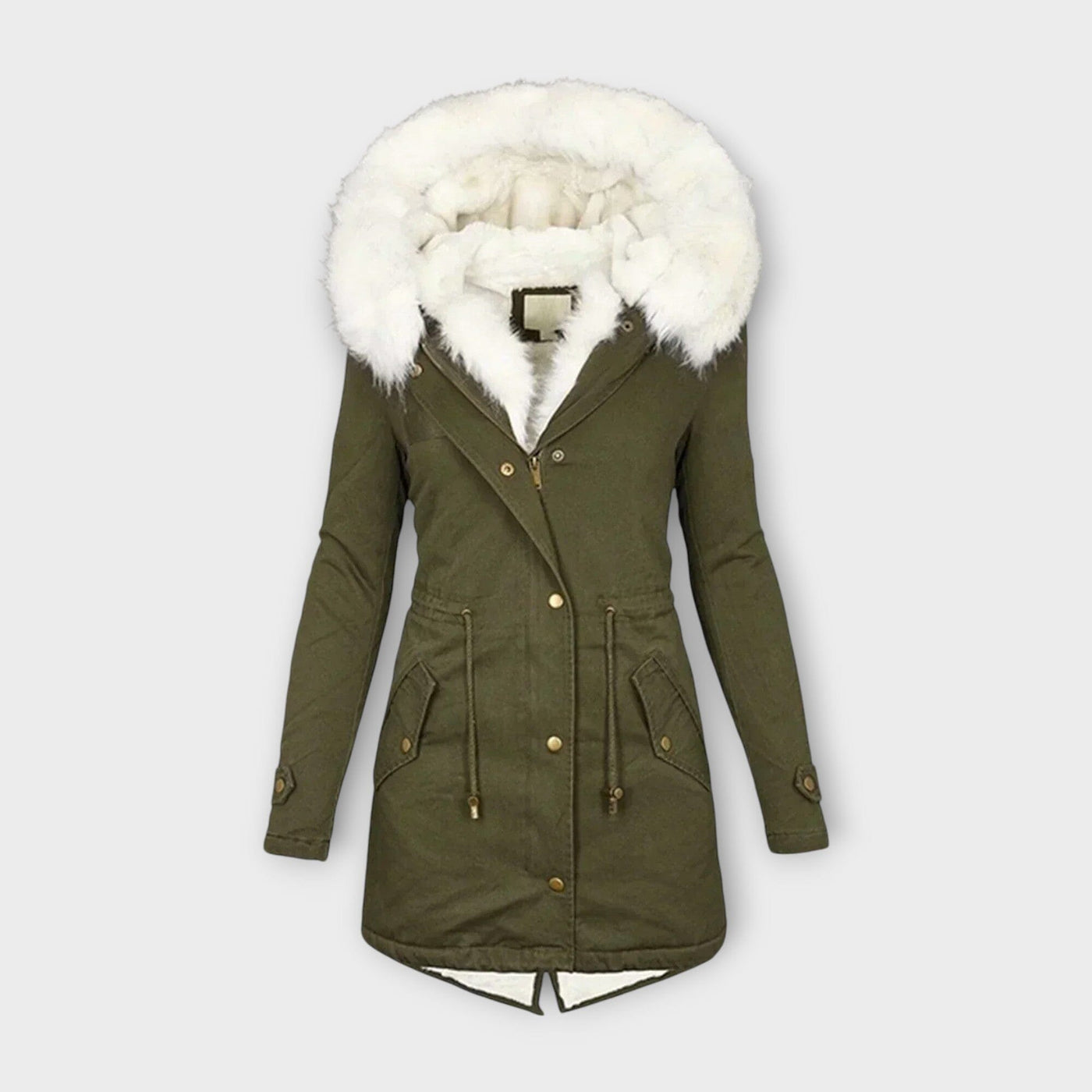 Ivara – Chaqueta de invierno impermeable y forrada con piel