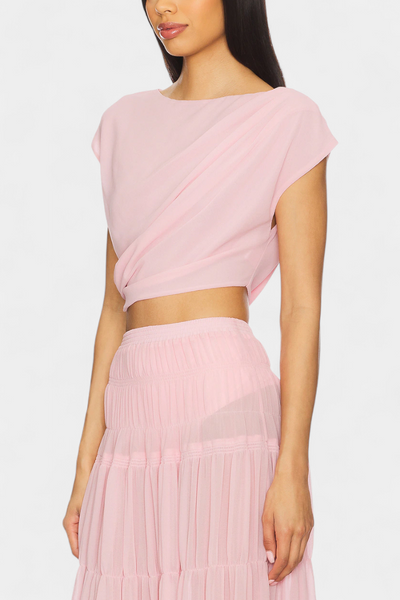 Nalia - Falda de Chifón con Cintura Elástica y Capas