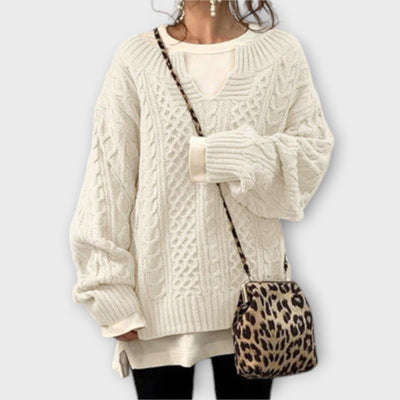 Suéter de Punto Oversize con Diseño de Trenza